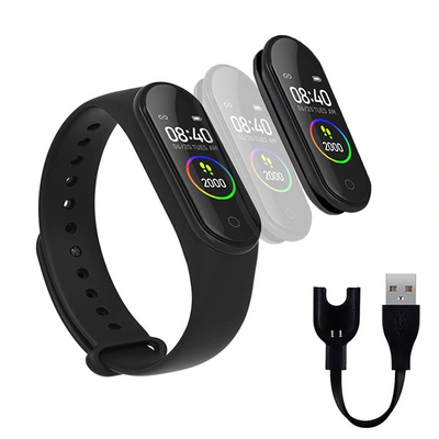 Bratara fitness M4 inteligenta cu masurarea tensiunii, Ritm cardiac, Nivel oxigen, Pedometru, Bluetooth