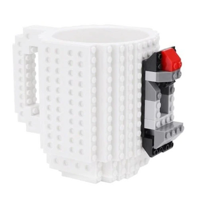 Cana customizabila cu piese lego, pentru copii, 350 ml, plastic