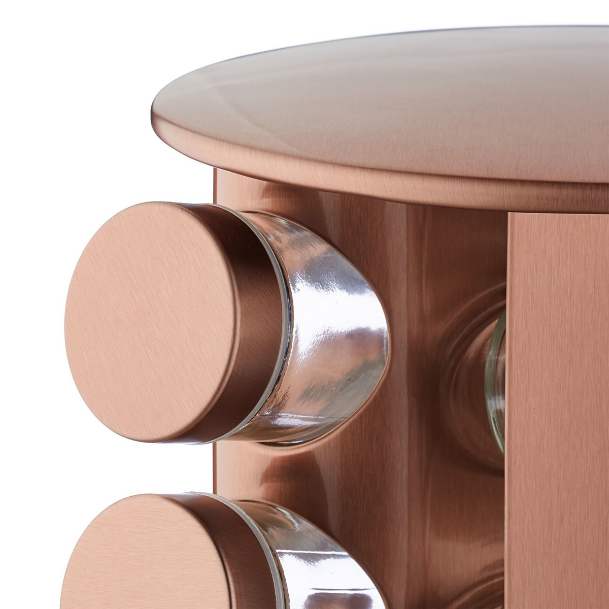 Set 12 recipiente sticla pentru condimente cu suport rotativ