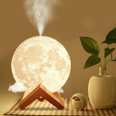 Lampa de veghe cu umidificator, Luna Moon 3D, 880 ml, 15cm