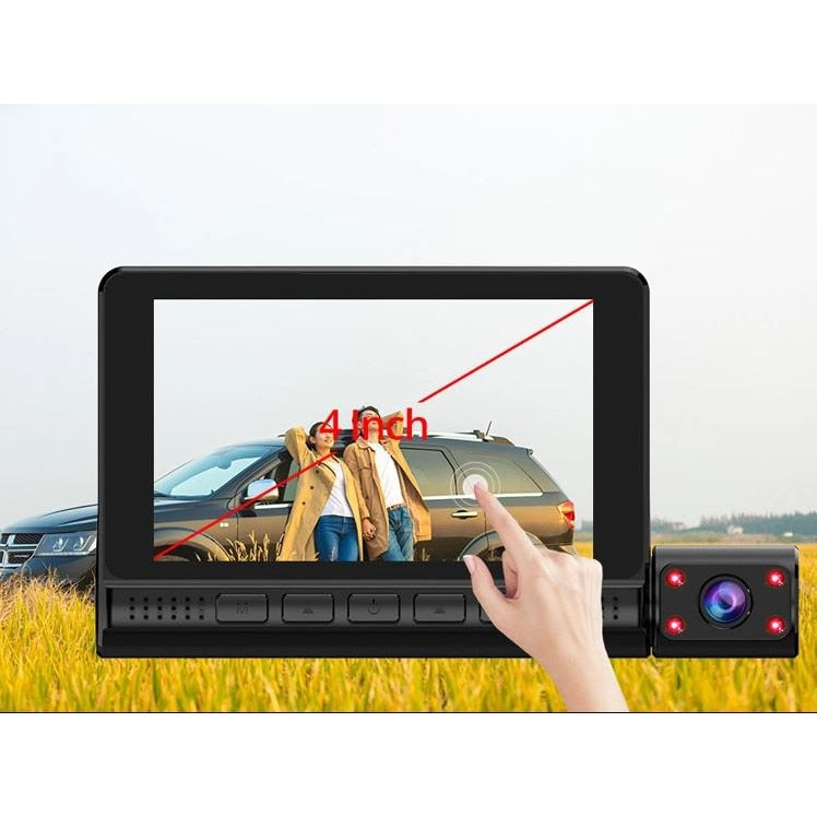 Camera auto DVR, 3 camere, video Full HD 1080 x 1920, Ecran tactil
