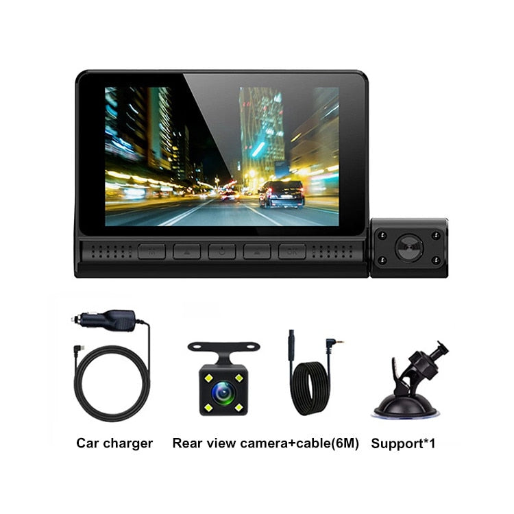 Camera auto DVR, 3 camere, video Full HD 1080 x 1920, Ecran tactil