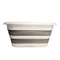 Cos de rufe, lighean silicon pliabil, 38L, alb/gri - imagine 3