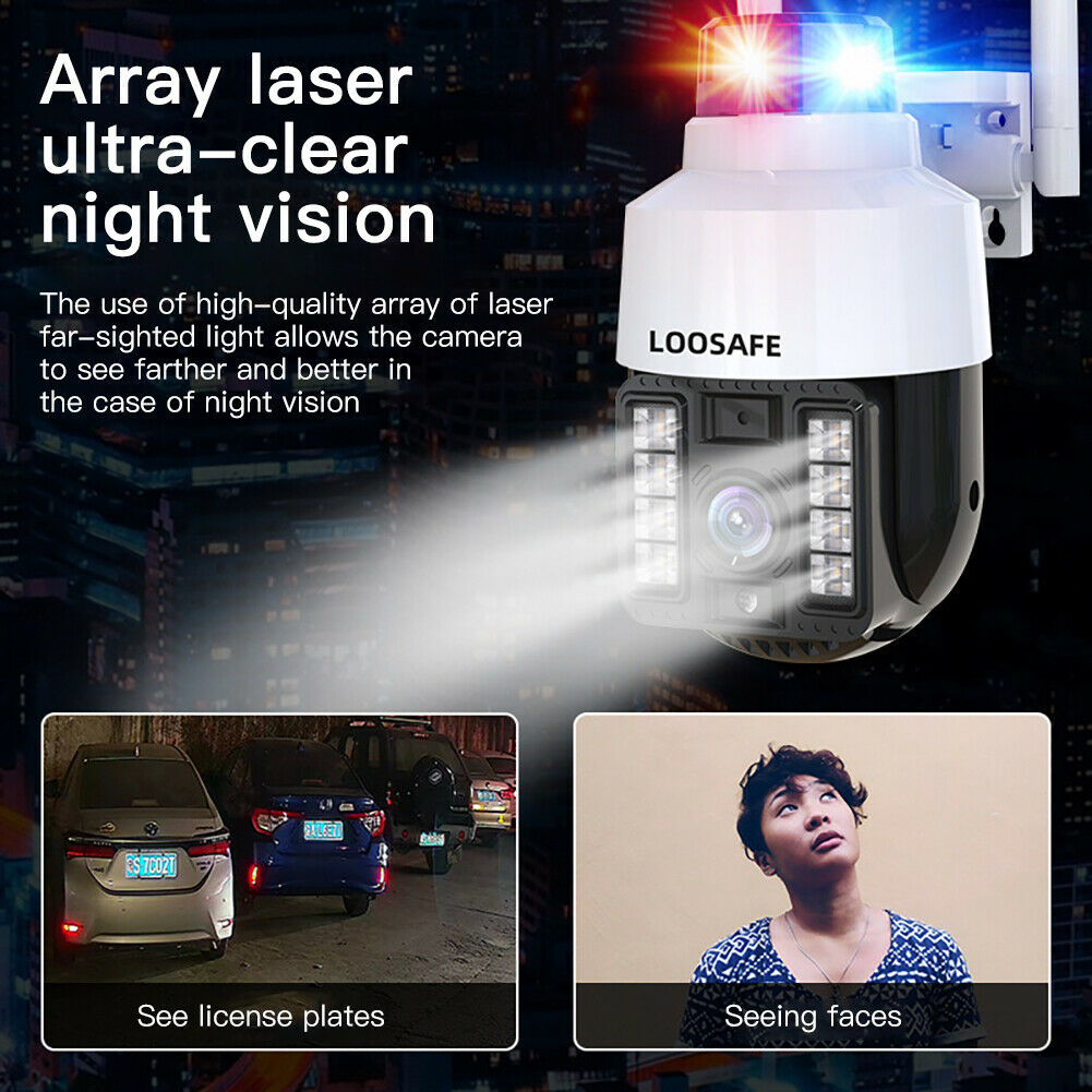 Camera supraveghere WIFI 1080p, cu sirena, vedere color noaptea, Rotire 360, V380 pro