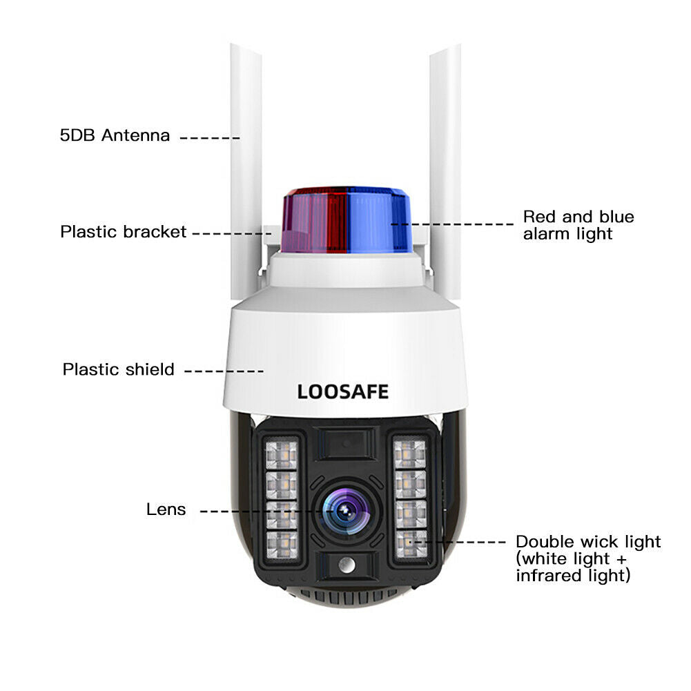 Camera supraveghere WIFI 1080p, cu sirena, vedere color noaptea, Rotire 360, V380 pro