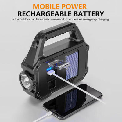 Lanterna solara cu proiector lateral cob si incarcare usb