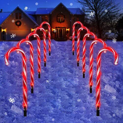 Decoratiune luminoasa pentru Craciun, 5 Acadele, pentru exterior, incarcare solara, 40 cm