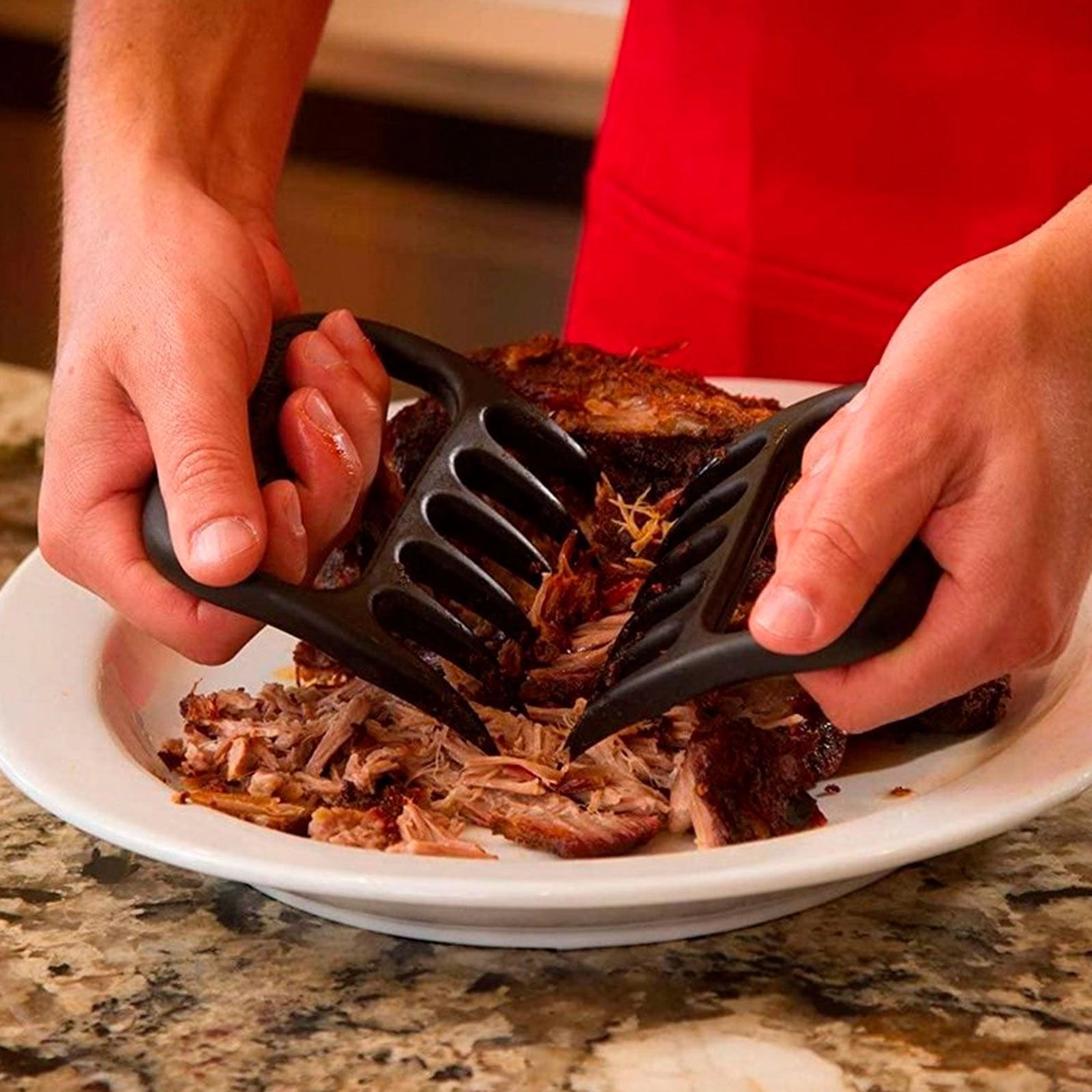 Set 2 gheare pentru carne si preparate pulled pork 11 x 11 x 2,5 cm, Bear Paws