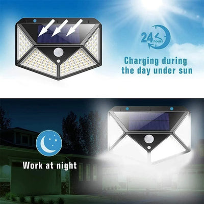 Lampa solara 234 LED cu senzor de miscare si lumina