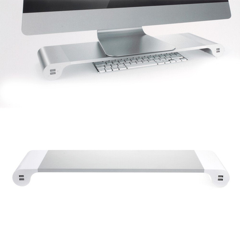 Suport monitor din aluminiu cu porturi USB