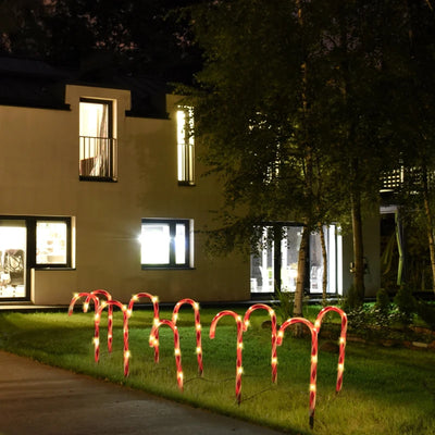 Decoratiune luminoasa pentru Craciun, 5 Acadele, pentru exterior, incarcare solara, 40 cm