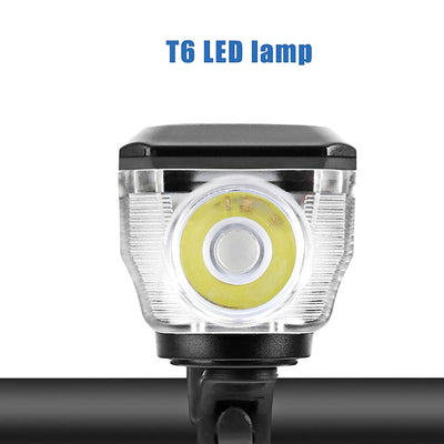 Far LED cu incarcare solara si claxon pentru bicicleta/trotineta