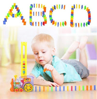 Set trenulet electric, de jucarie, cu 60 de piese domino, cu luminite si sunete - imagine 7
