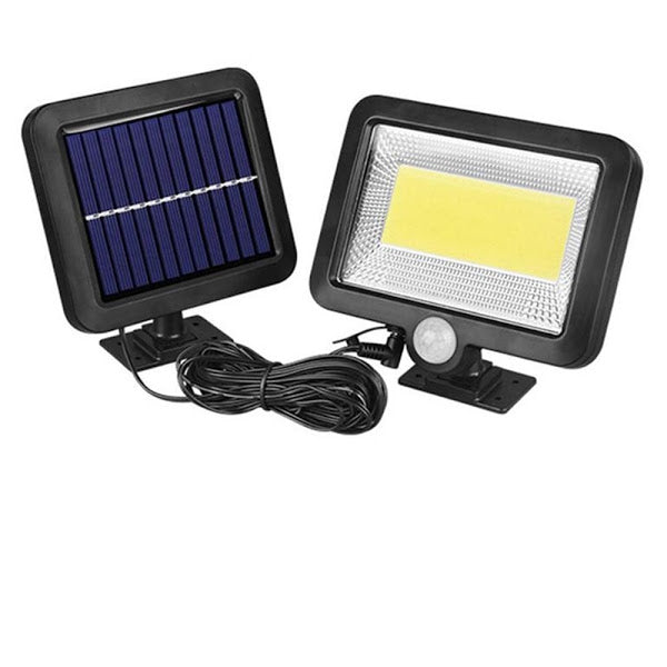Lampa solara FL-1629B, senzor de miscare, rezistenta la apa, Negru