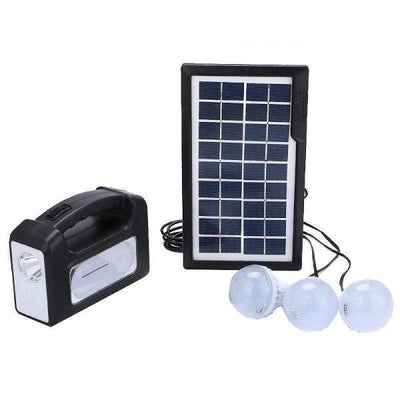 Kit panou solar GDPLUS-GD7 cu 3 becuri si lanterna inclusa - Tenq.ro