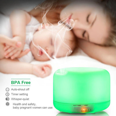 Difuzor de ulei esential, umidificator 300 ml, 7 culori