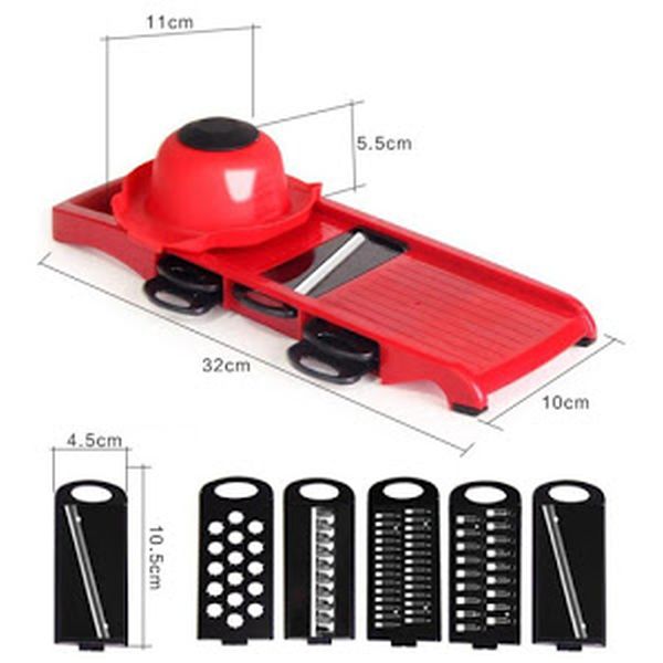 Razatoare 6 in 1 pentru Legume si Fructe – Lame Inox, Suport Protectie, Feliere & Julienne