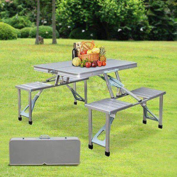 Masa pliabila picnic tip geamantan - Model aluminiu - Tenq.ro