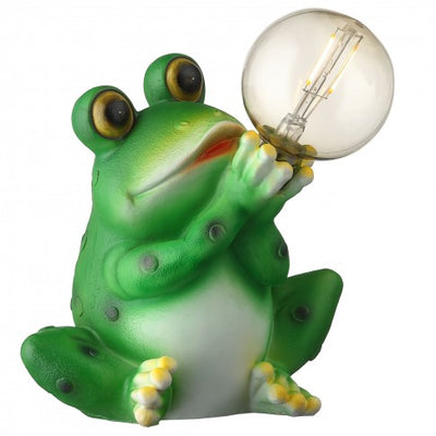 Lampa solara pentru gradina - broasca verde cu glob