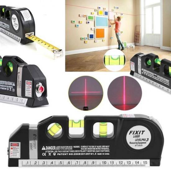 Nivela-boloboc multifunctionala cu raza laser si ruleta incorporata - Tenq.ro